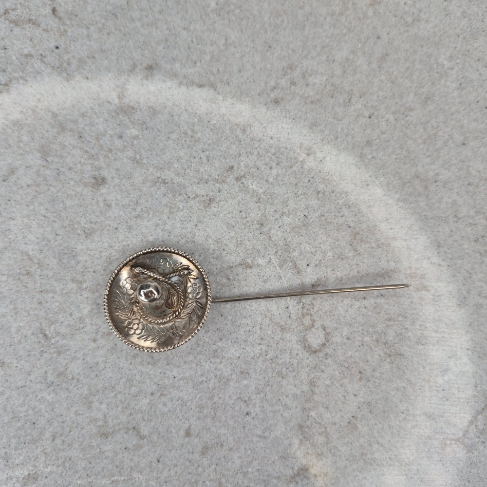 Unbranded Stick Pin Mexican Sombrero 925 Sterling Silver Silver Unisex